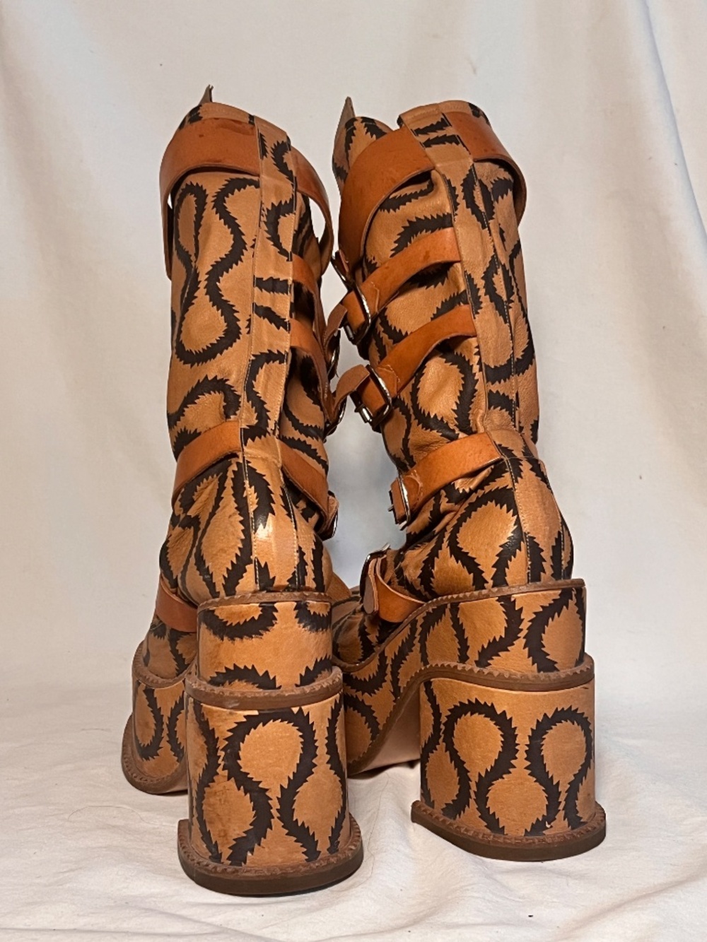 Vivienne Westwood Pirate Clomper Squiggle Bondage Platform Boots - Picture 4 of 16